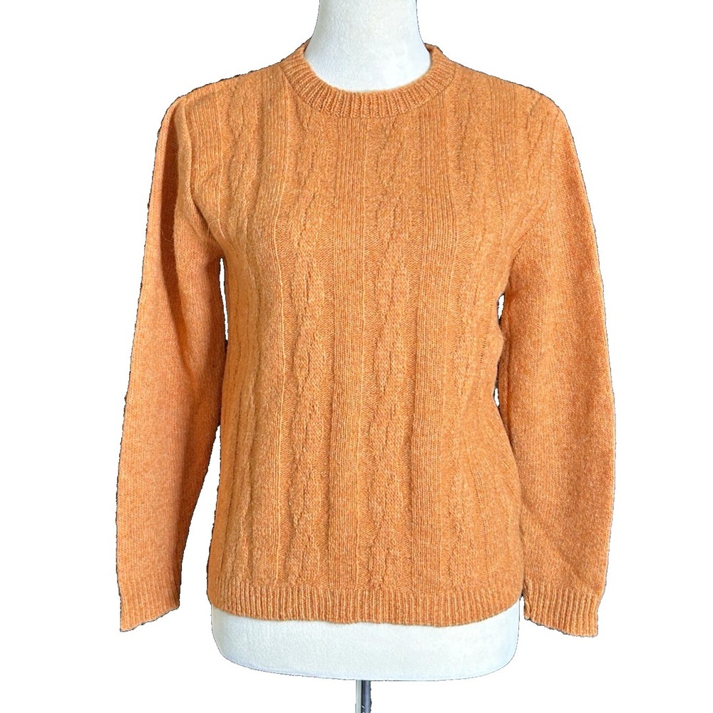 VTG 50s 60s Mod Sears JR Bazaar Wool Crewneck Sweater Burnt Orange Size 38